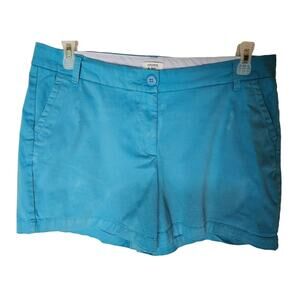 CROWN & IVY Caroline Ocean Blue Stretch Chino 5" Inseam Shorts, Size 12